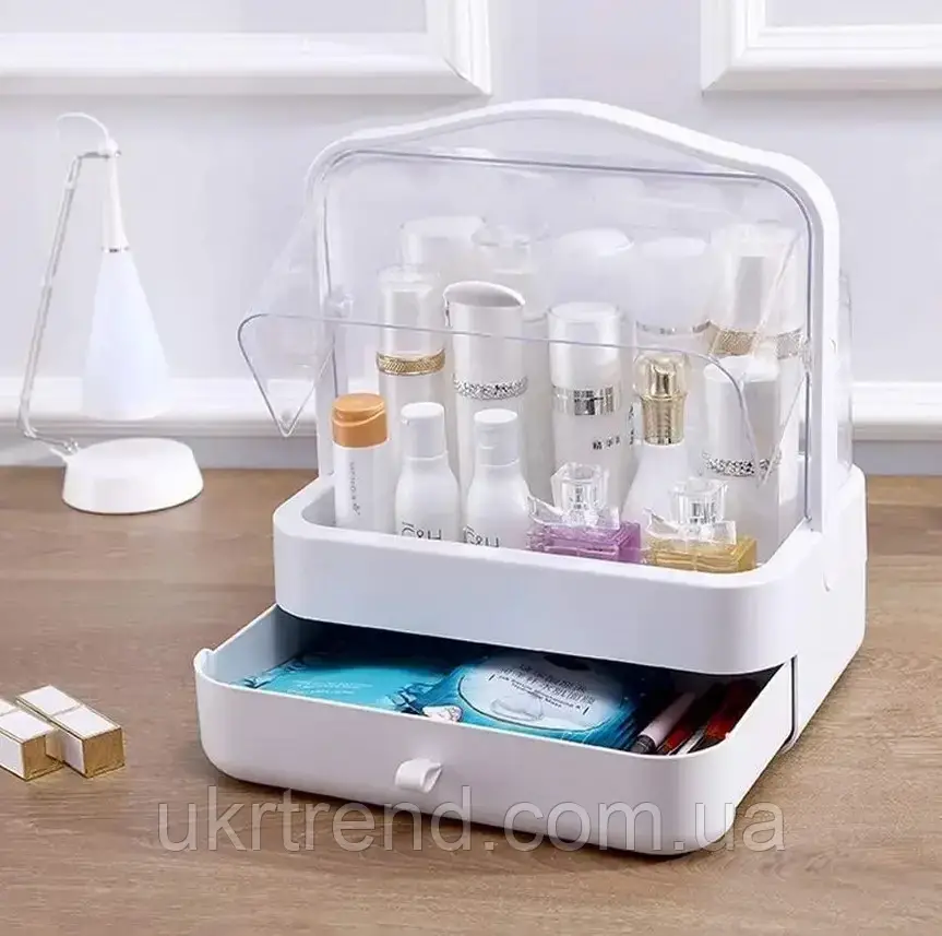 Організатор для косметики 2 секції YM206 Single Drawer <unk> Косметичний органайзер MAS Білий