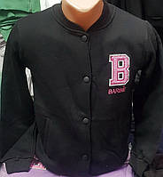 Бомбер підлітковий на байці 146-170 см (3-х нитка) чорний (гурт)