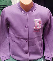 Бомбер підлітковий на байці 146-170 см (3-х нитка) бузковий (гурт)
