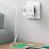 Адаптер живлення для телефону Ugreen CD170 White USB+USB Type-C Wall Charger 36W 3A, фото 7