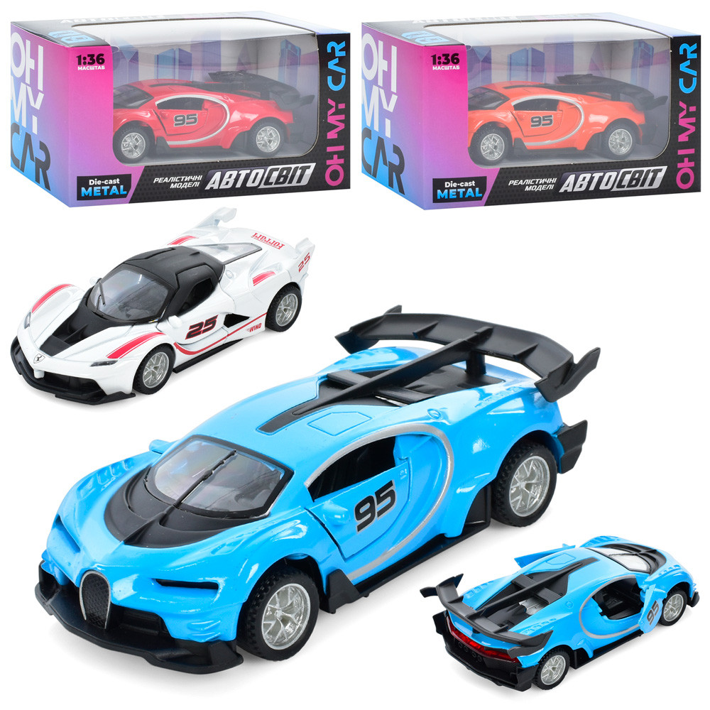 Автомобіль AS-1840 "АвтоСвіт" помаранчева, 1:36, металевий, інерційний, відчиняються двері, 14х7,5х6,5 см, фото 1