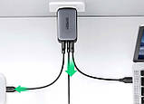Зарядний пристрій Ugreen CD244 USB-A + 2 x USB-C 65 Вт GaN Tech Fast Charger Сірий, фото 7