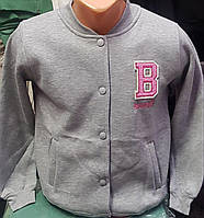 Бомбер підлітковий на байці 146-170 см (3-х нитка) сірий (гурт)