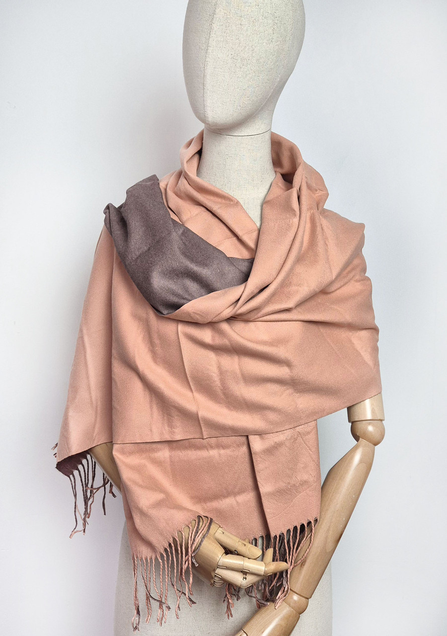 Шарф Палатин теплий кашеміровий двосторонній жіночий Лотта персик, фото 1