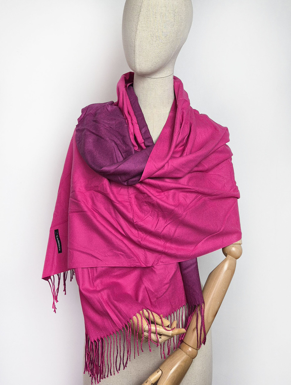 Шарф Палатин теплий кашеміровий двосторонній жіночий Лотта малиновий, фото 1