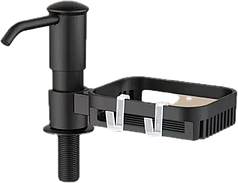 Універсальний настільний дозатор для рідкого мила, мийних засобів із гнучкою трубкою та тримачем колір чорний