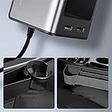 Автомобільний органайзер Baseus Deluxe Metal Armrest Console Organized CRCWH-A01 2 USB 5V/2A Чорний, фото 4