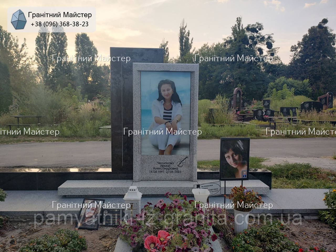 Надгробний пам'ятник з білого мармуру жінці № 197