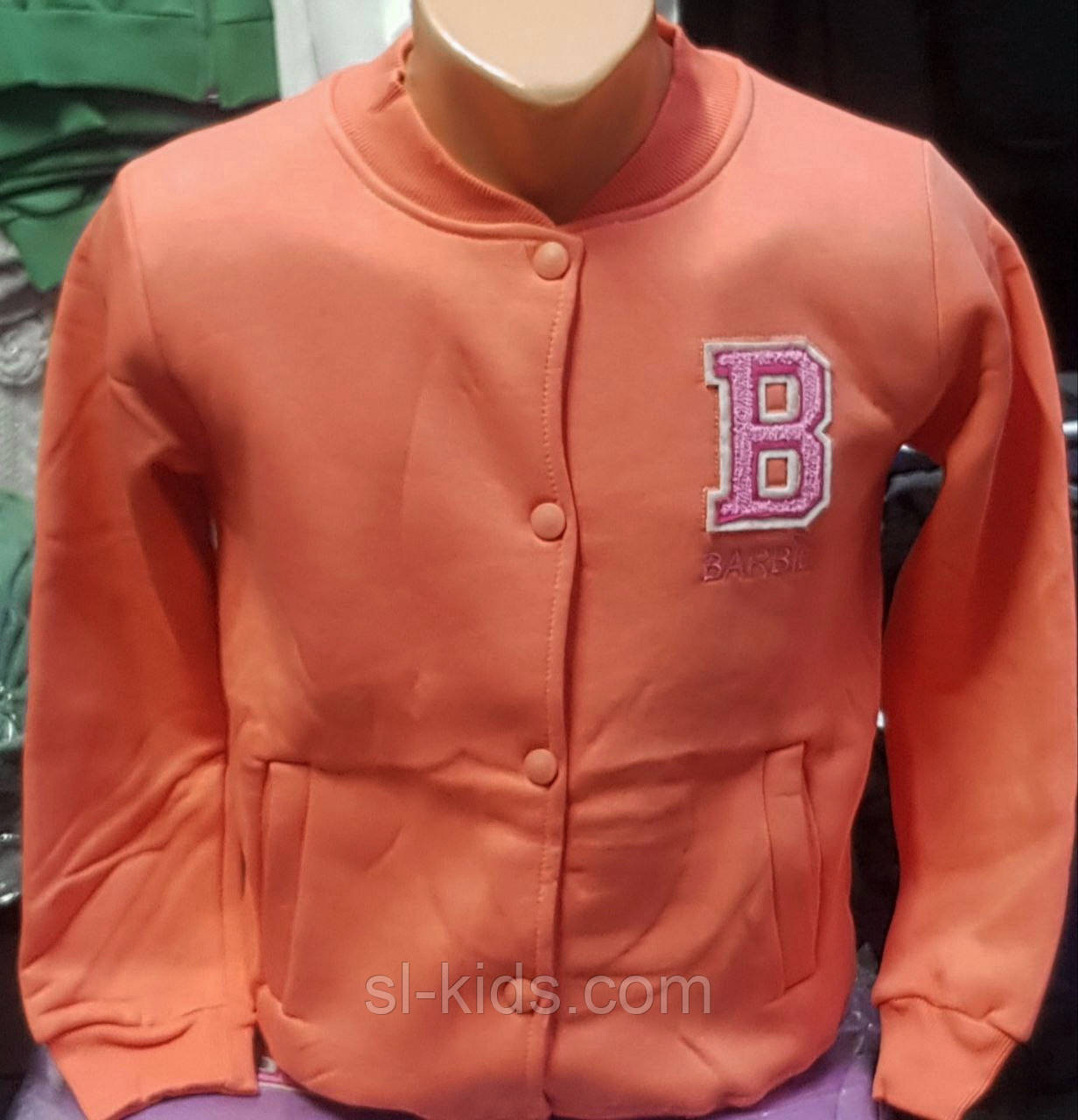 Бомбер підлітковий на байці 146-170 см (3-х нитка) помаранчевий (гурт)