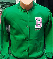 Бомбер підлітковий на байці 146-170 см (3-х нитка) зелений (гурт)