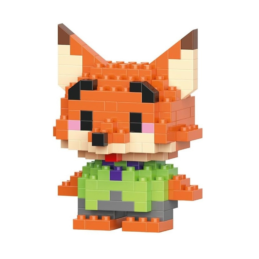 Конструктор фигурка Пиксели BRICKS лис Ник Уайлд Зверополис Nick