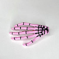 Шпильки для волосся Finding Заколка затискач для волосся кістлява рука скелета Хеллоуїн Рожевий чорний 73 мм х 41 мм х 13 мм