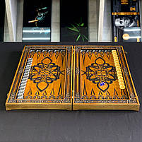 Нарди дерев'яні ручної роботи Скорпіон 68х32см подарункові, фото 4