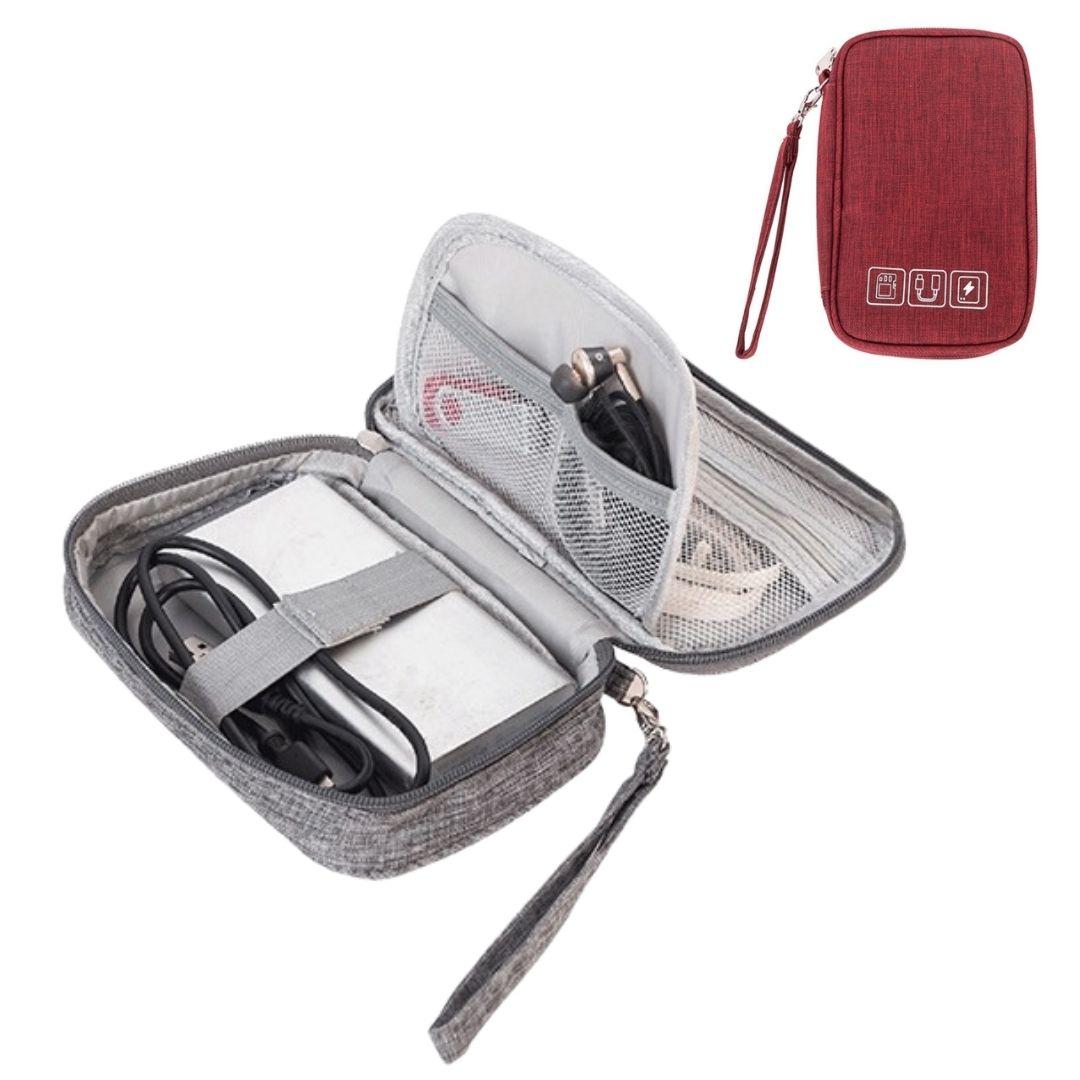 Органайзер дорожній для дротів, компактний, у валізу, Червоний