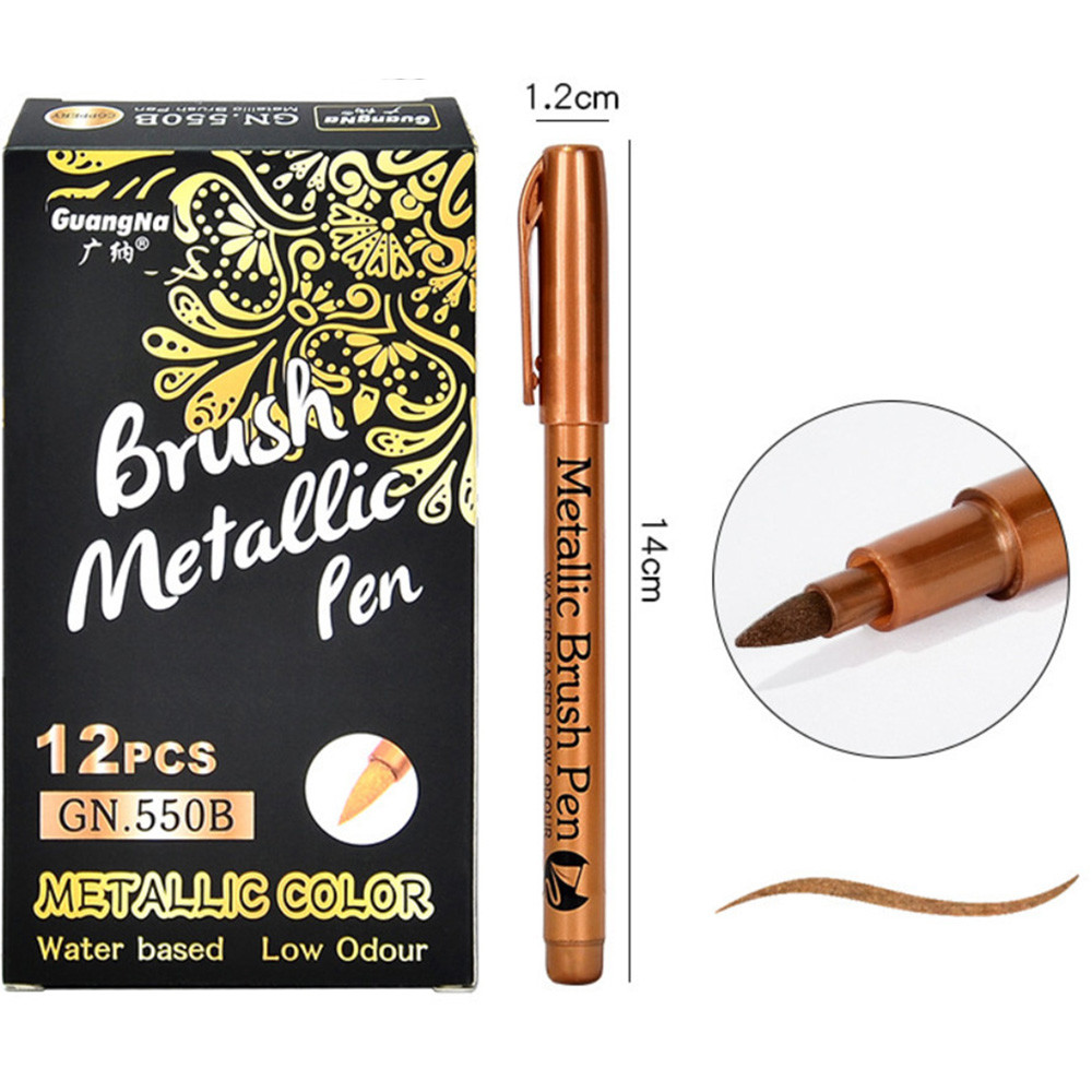 Маркер перманентний водостійкий металік, м’який кінчик, 1,5 мм, бронзовий