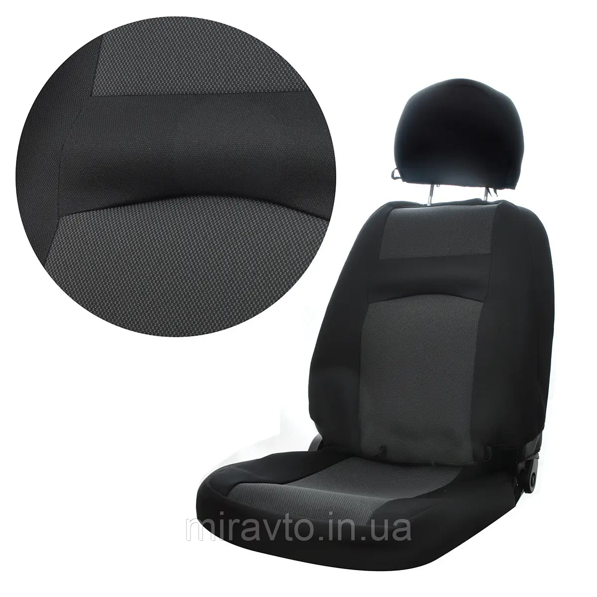 Авто чохли ВАЗ 2108 - 2115, Нива Тайга, Matiz, Cherry QQ, на вузькі сидіння, чорно-сірі Автосвіт