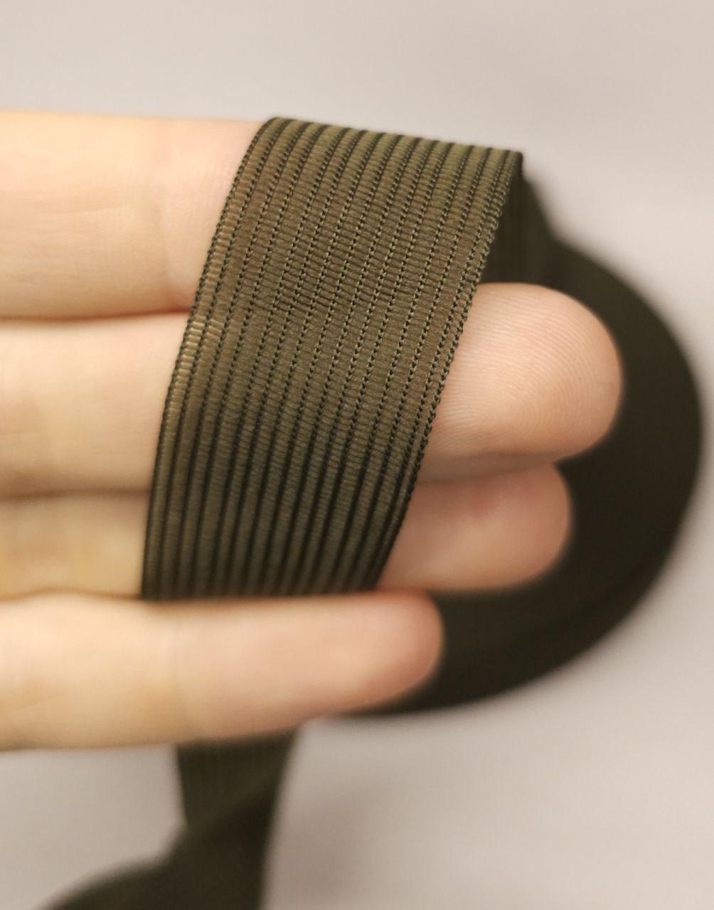 Тасьма окантовочна, лямовка 23 мм 2п оливка 100 м