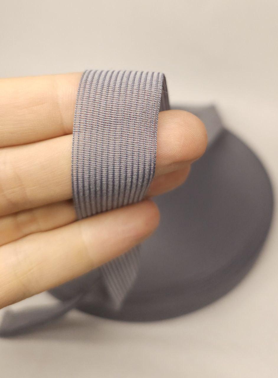 Тасьма окантовочна, лямовка 23 мм 2п темно-сіра 100 м