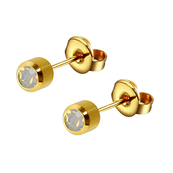 Стерильні сережки голки для проколювання вух Сережки гвоздики Золотистий (KG-11864)