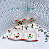 Менажниця керамічна  Веселий Санта, фото 2