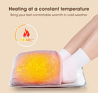 Портативна фланелева грілка для ніг з електричним підігрівом Foot warmer/Коврик з USB підігрівом, фото 8