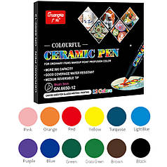 Маркери для кераміки. набір 12 кольорів