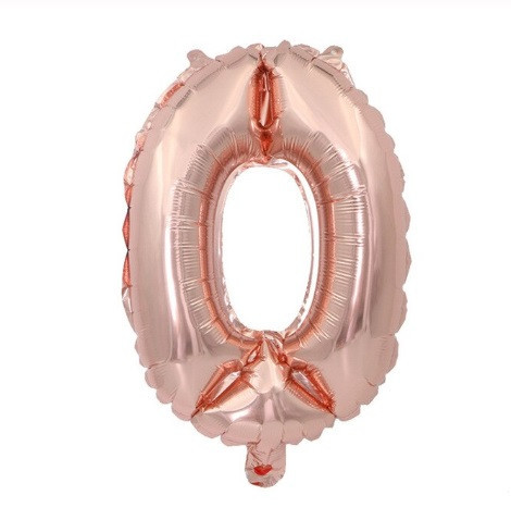 Кулька цифра 0 фольгована 32 дюйма рожеве золото, фото 1