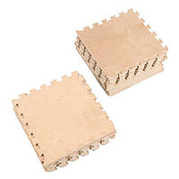 Дитячий термокилимок пазл із ворсом 150х60 см (10 шт/уп) Бежевий килимок пазл - каремат пазл у дитячу