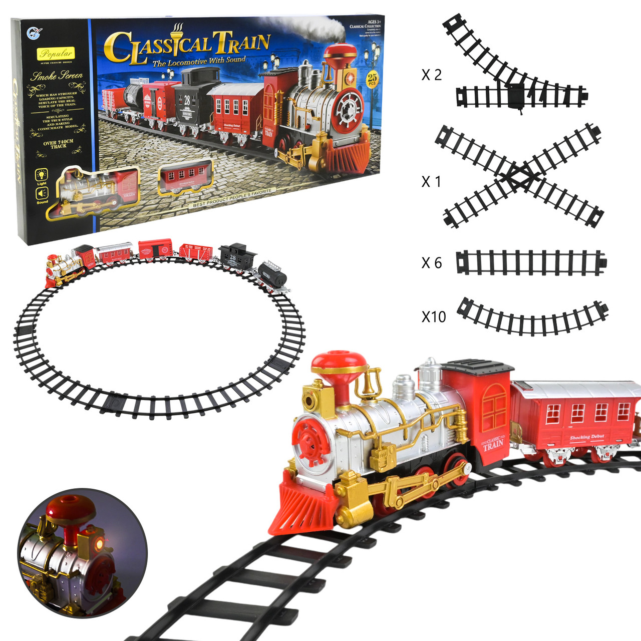 Дитяча залізниця GY810-3 батареї світло звук, фото 1