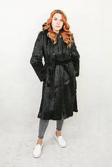 Шуба з натурального хутра нутрії чорна