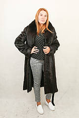 Шуба з хутра нутрії натуральна, колір шокалад