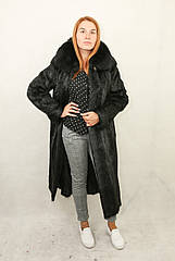 Шуба з хутра нутрії натуральна, чорна