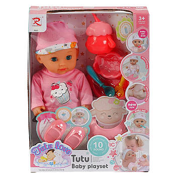 Пупс функціональний Tutu Baby (музичний чіп, звуки, фрази, заплющує очі) 9567