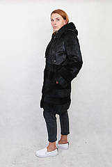 Шуба з хутра нутрії натуральна, чорна