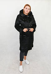 Шуба з хутра нутрії натуральна, чорна