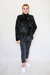 Шуба з хутра нутрії натуральна, чорна