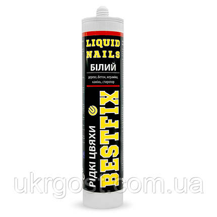 Клей акриловий Рядкі цвяхи Bestfix Білий 300 мл, фото 1