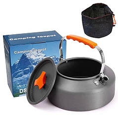 Похідний алюмінієвий чайник на 1.1л DS-11, туристичний чайник для багаття та пальника