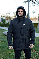 Черная куртка парка зимняя мужская Nike S M L XL XXL