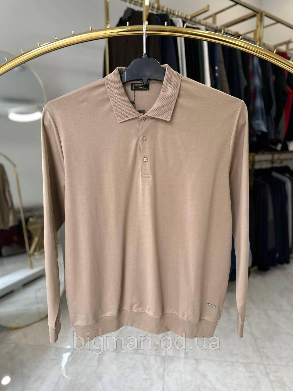 Чоловіче поло під манжет GLV 2524 (батал) 3-6XL беж, фото 1