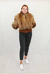 Хутряна жилетка-куртка з лисиці натуральна