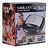 Сендвічниця електрична Sokany SK-902 750 Вт мультипекар побутовий бутербродниця для дому, фото 8