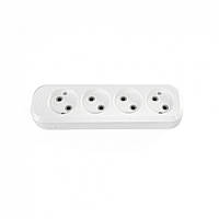 Колодка подовжувача 4 гнізда без заземлення IP20 10А белая