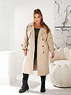 Жіноче кашемірове пальто середньої довжини NOBILITAS 46 - 60 молочне, фото 2