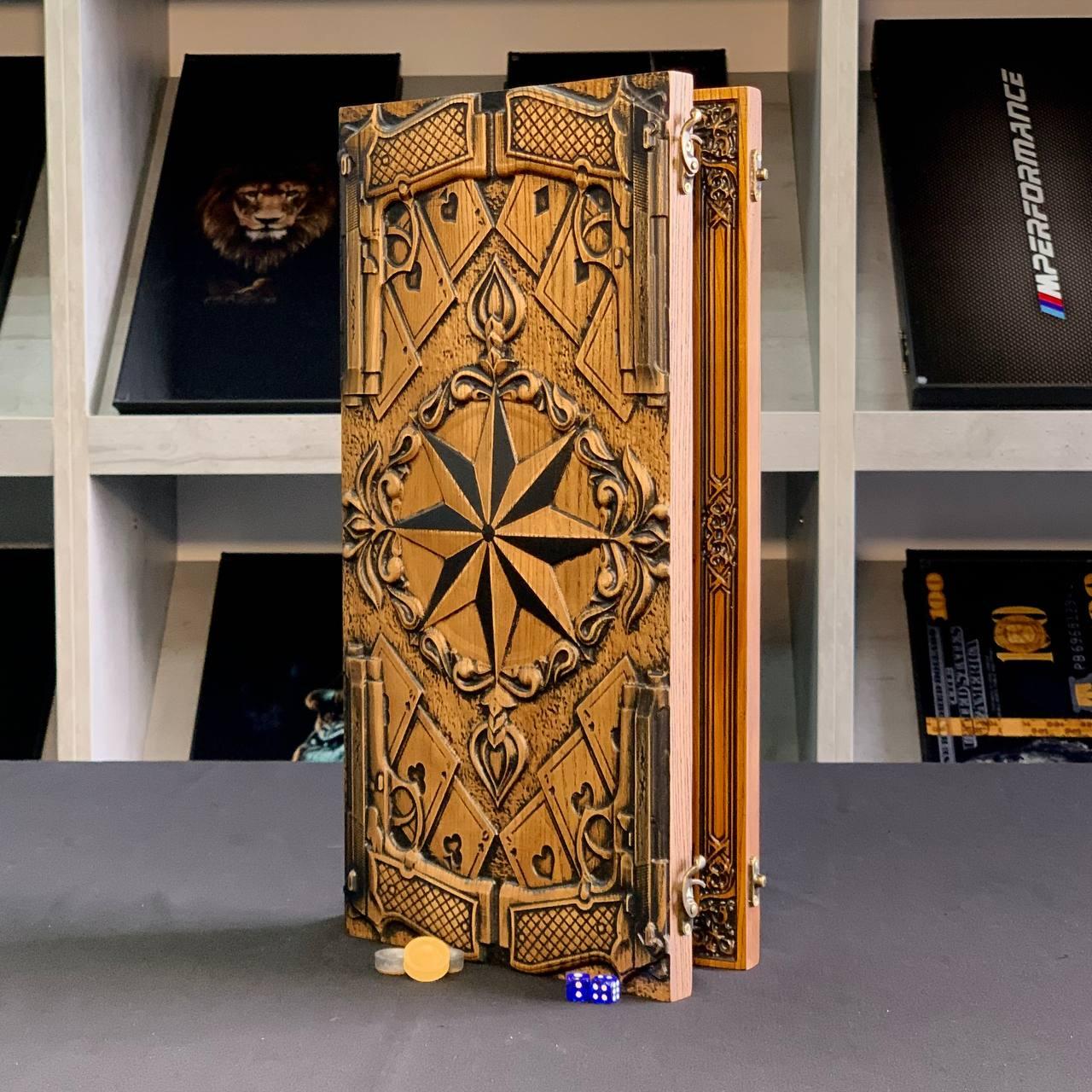 Нарди дерев'яні подарункові Зірка 46х23х5см, фото 1