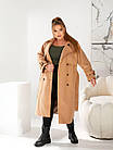 Жіноче кашемірове пальто середньої довжини NOBILITAS 46 - 60 бежеве, фото 2