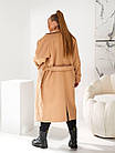 Жіноче кашемірове пальто середньої довжини NOBILITAS 46 - 60 бежеве, фото 3