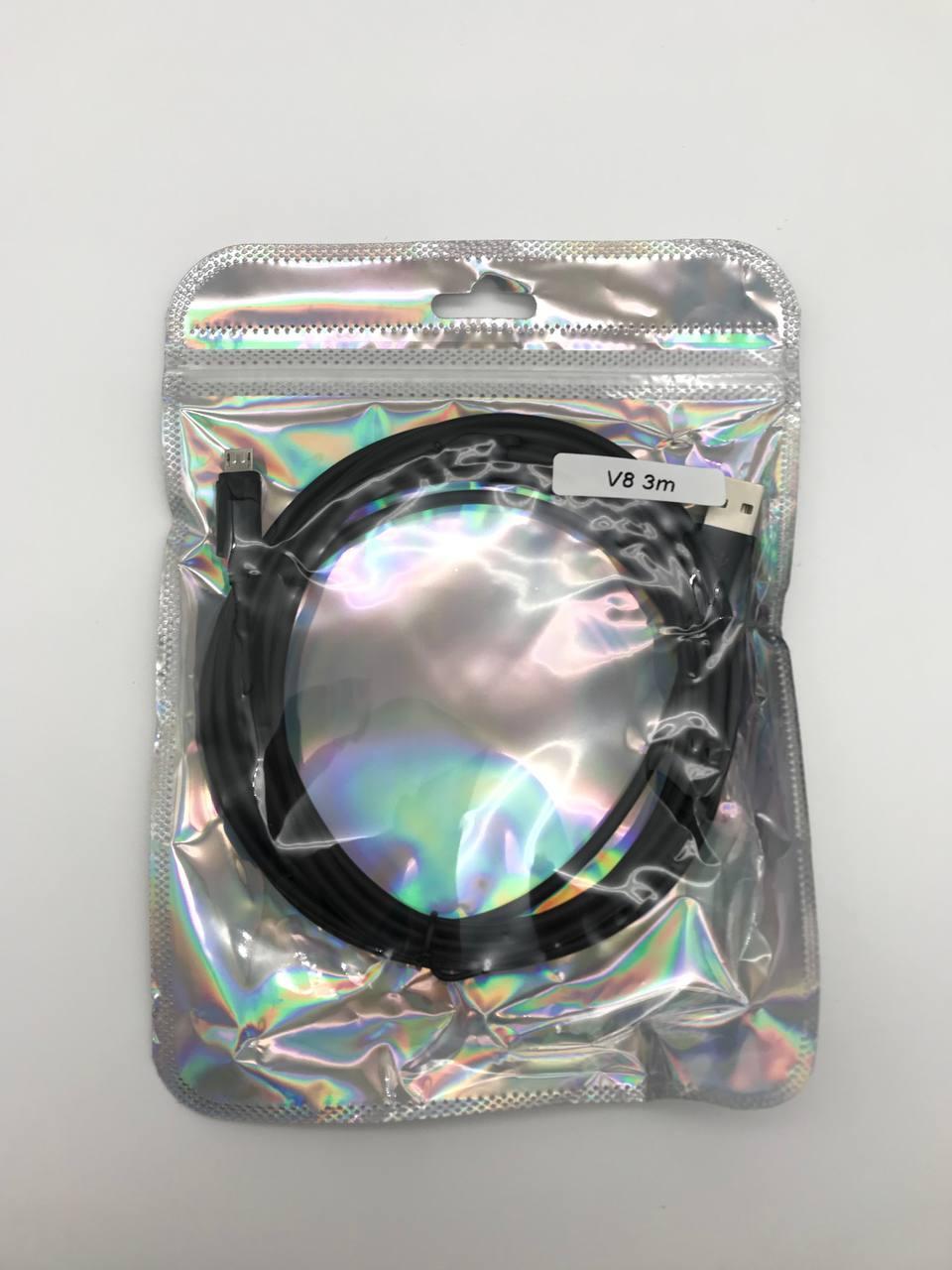 Кабель Micro силікон чорний 3м