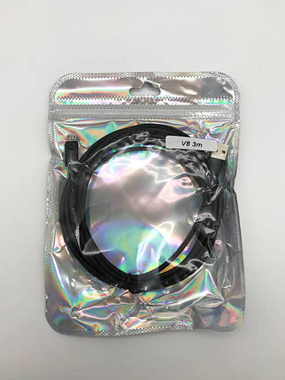 Кабель Micro силікон чорний 3м, фото 1