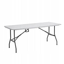 Стіл розкладний для пікніку, садовий 180см + 2 лавки 180см білий (Польща) ORIG19, фото 2